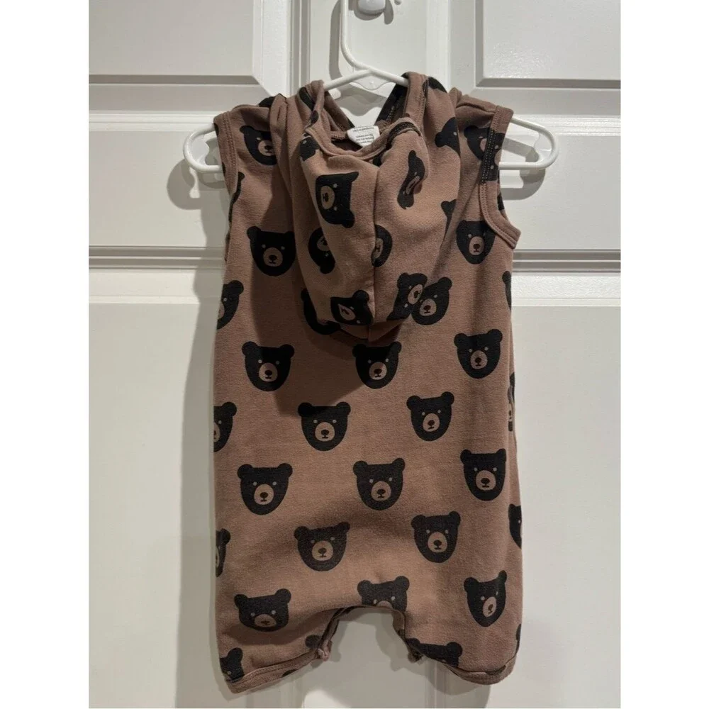 Little One Shop - Brown Bear Hooded Short Romper